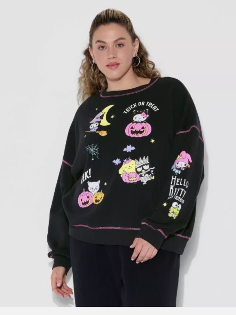 HELLO KITTY Halloween Black Sweatshirt
